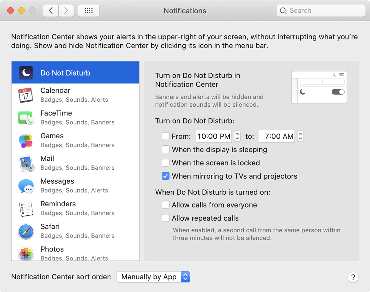 turn off notication banners for reminders on mac os high sierra